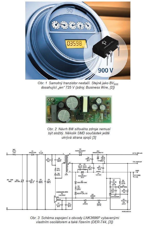 LinkSwitch-XT2 nahrává zdrojům Flyback. V útoku s 900V FETy